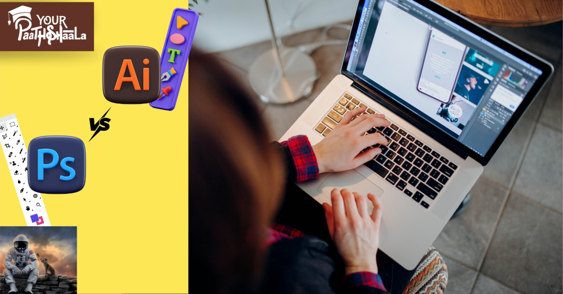 Photoshop vs Illustrator: Which Should I Learn First in 2025? - Graphic Designing classes in Raipur.