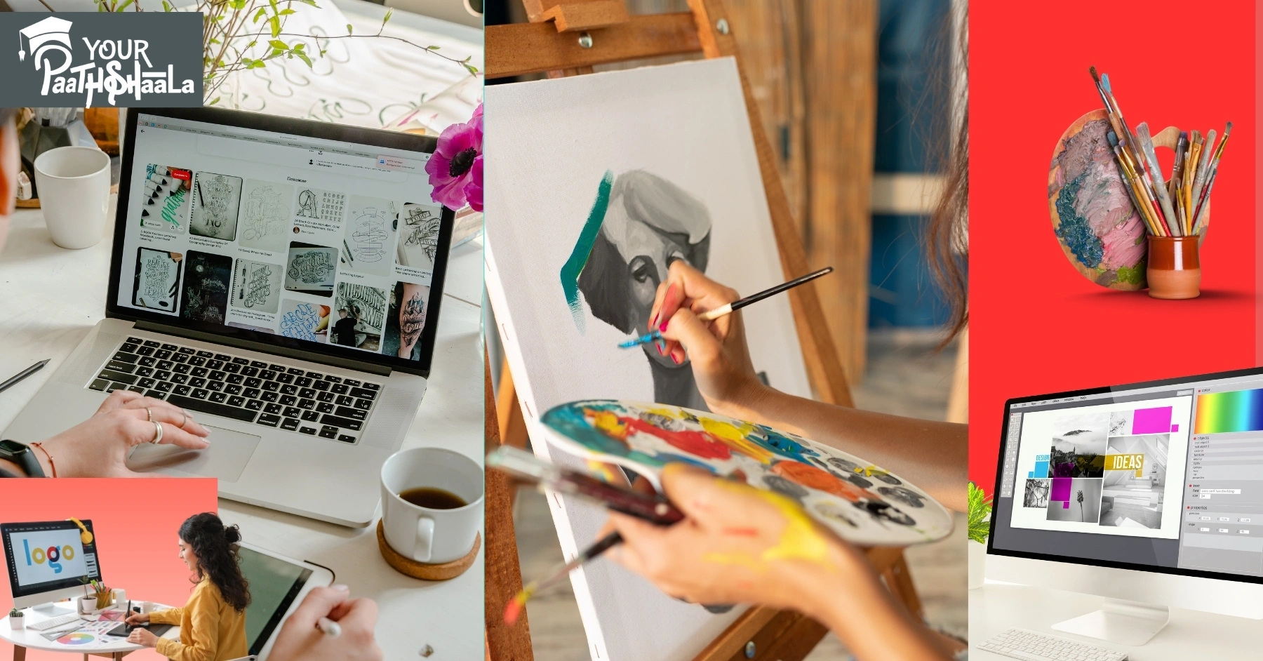 What is the Difference Between Art and Graphic Design? Simple Explanation in 2025 - YourPaathshaala Graphic Designing course in Raipur.