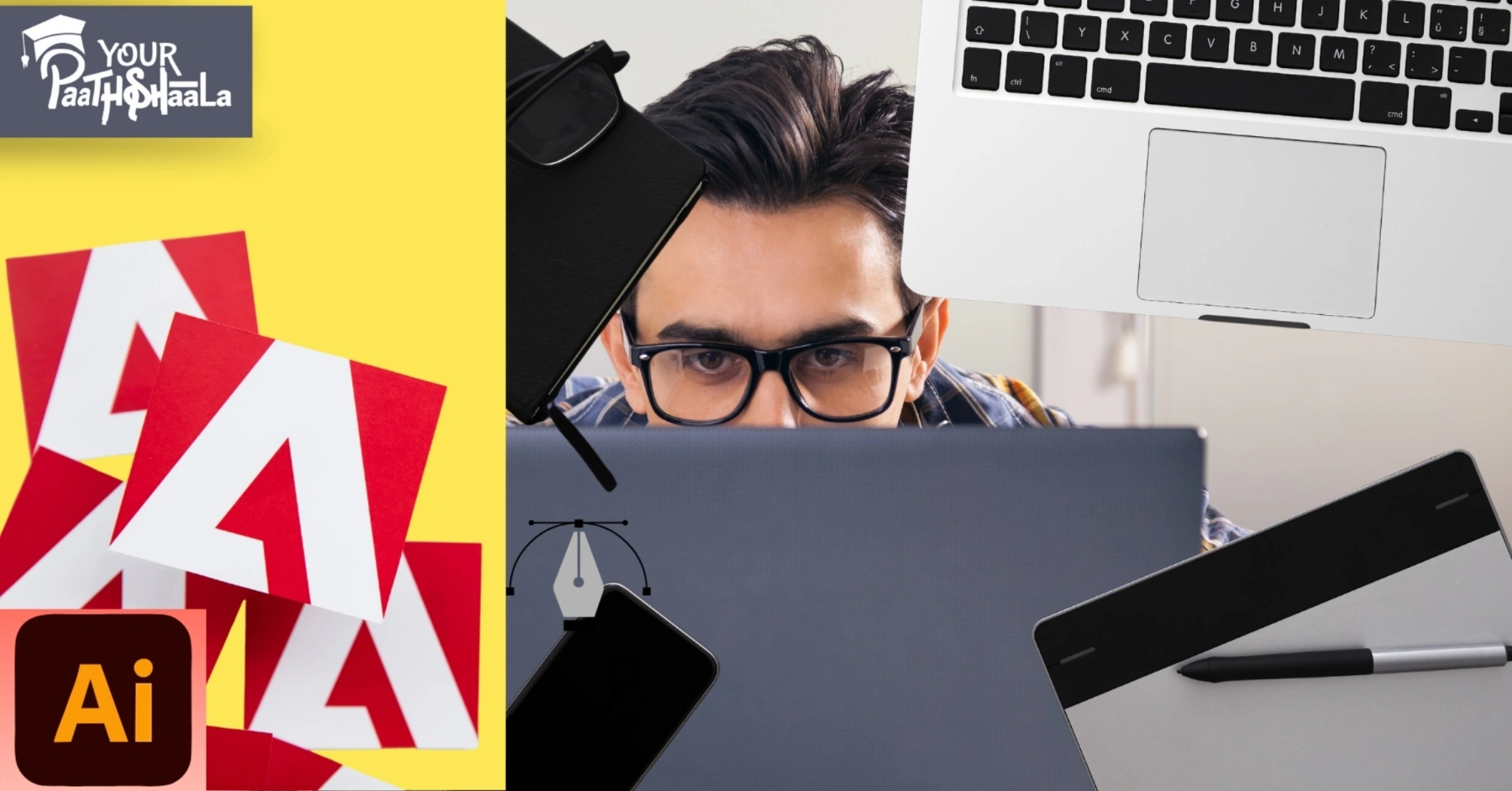 How to Use Illustrator Pen Tool? Mastering Bezier Curves Step-by-Step in 2025 - YourPaathshaala Graphic Designing Classes in Raipur.